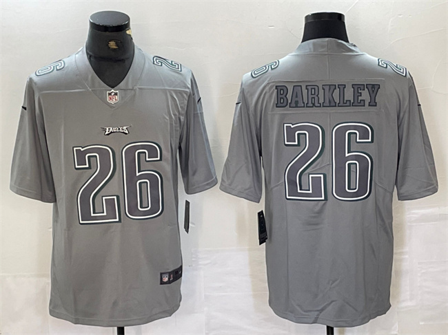 Men's Philadelphia Eagles #26 Saquon Barkley Gray Atmosphere Fashion Football Stitched Jersey